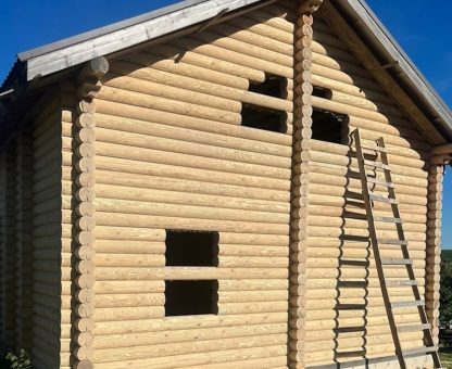 пескоструйная обработка сруба